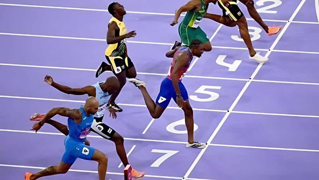 Noah Lyles won gold for the USA in the 100 meters in 0.005 seconds