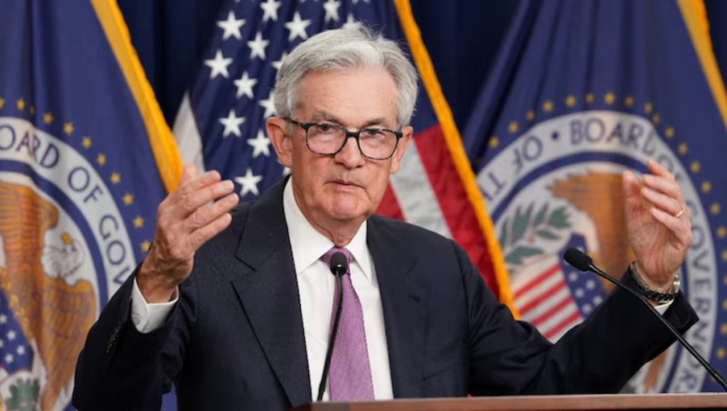 Note: Federal Reserve Chairman Jerome Powell speaks after the Fed's rate cut announcement