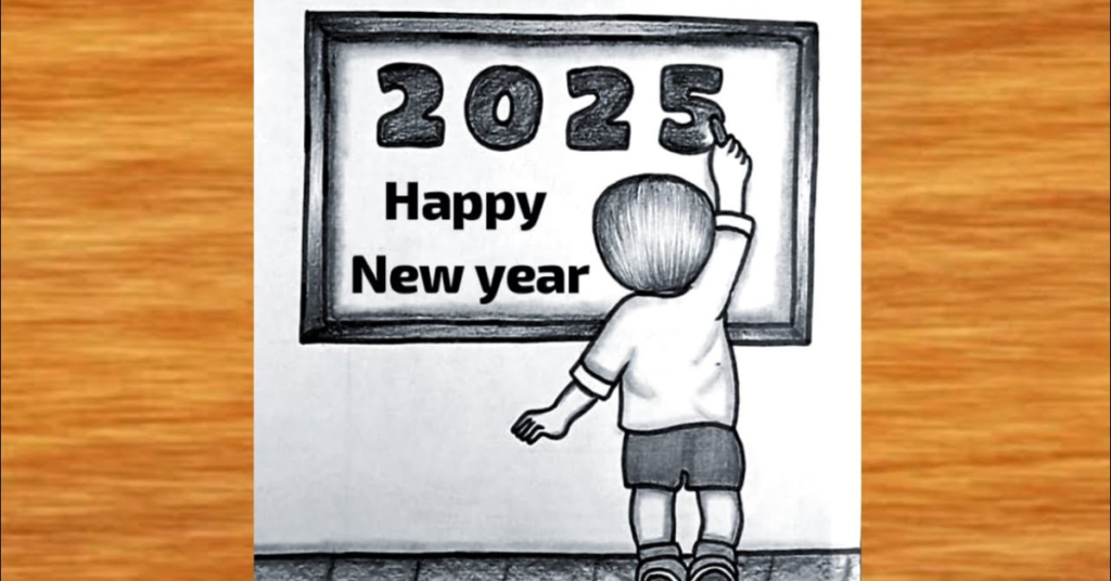 Happy new year drawing