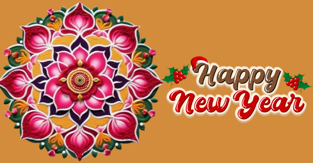 Happy New Year rangoli designs