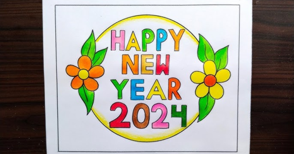 Happy new year drawing.