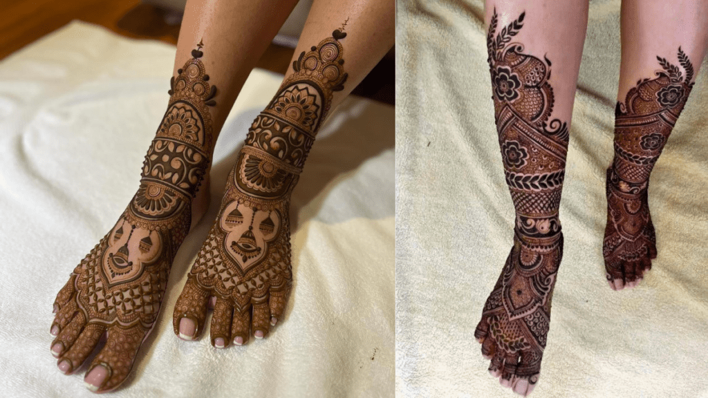 Stylish Leg Mehndi Design