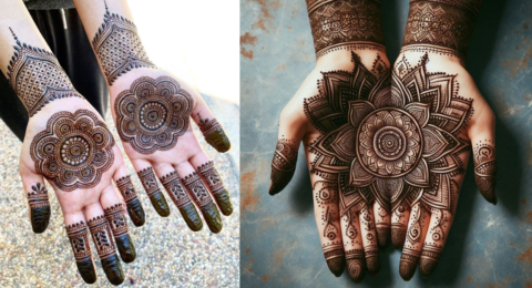 Half Mehndi Design Front