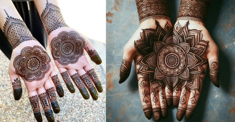Half Mehndi Design Front