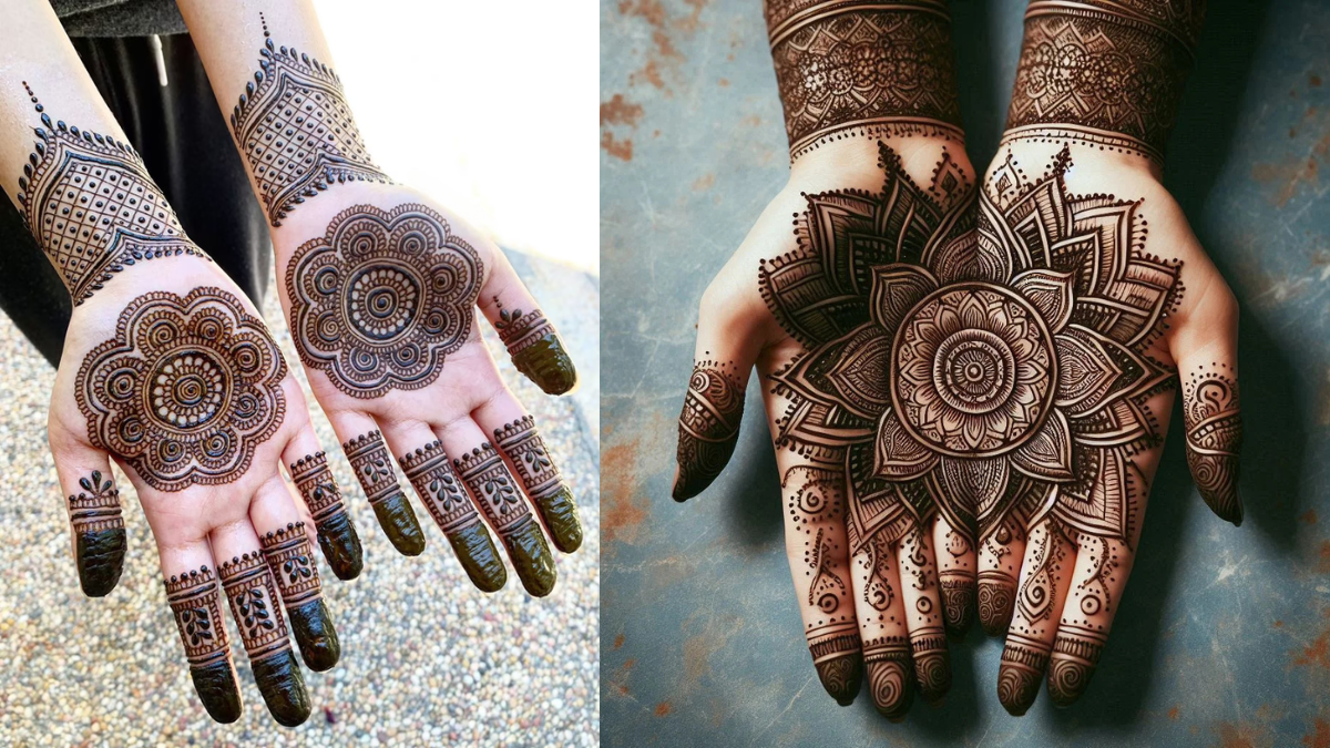 Half Mehndi Design Front