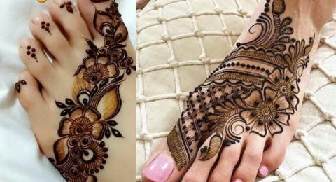Modern Foot Mehndi Design