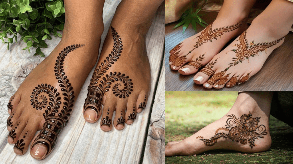 Stylish Leg Mehndi Design