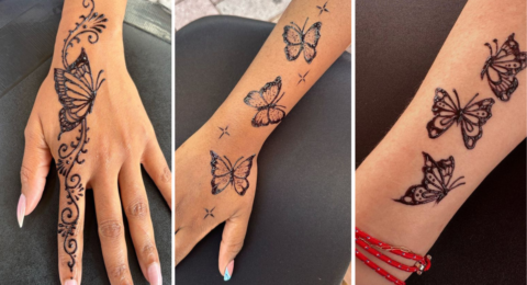 Stylish Butterfly Mehndi Design