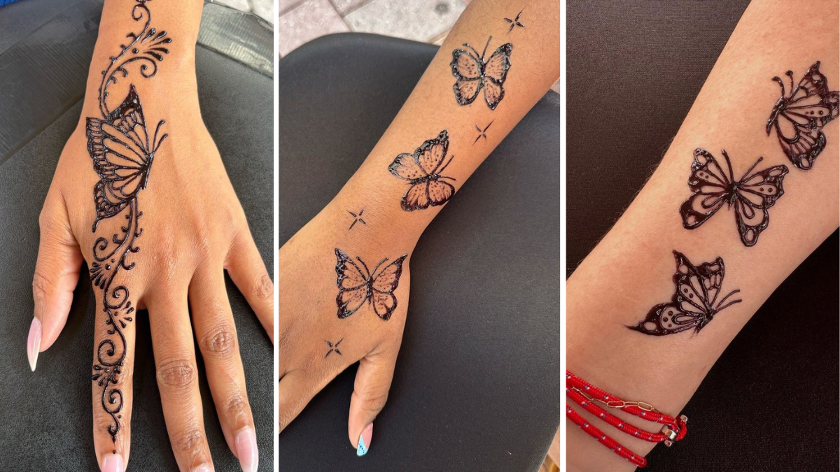 Stylish Butterfly Mehndi Design