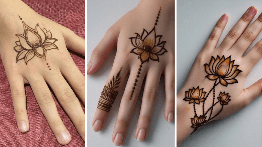 Modern Lotus Mehndi Designs