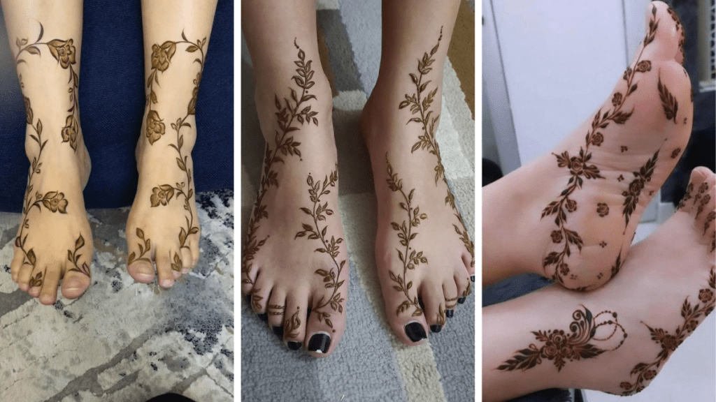 Easy Leg Mehndi Design