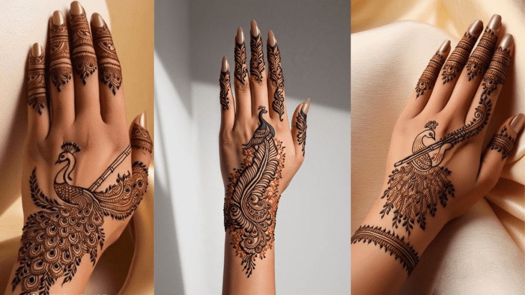 Sawan Peacock Mehndi Design