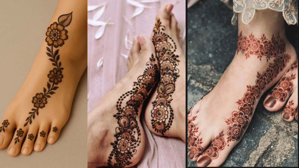 Easy Leg Mehndi Design Image