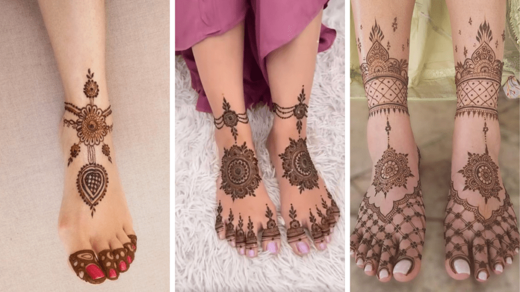 Easy Leg Mehndi Design