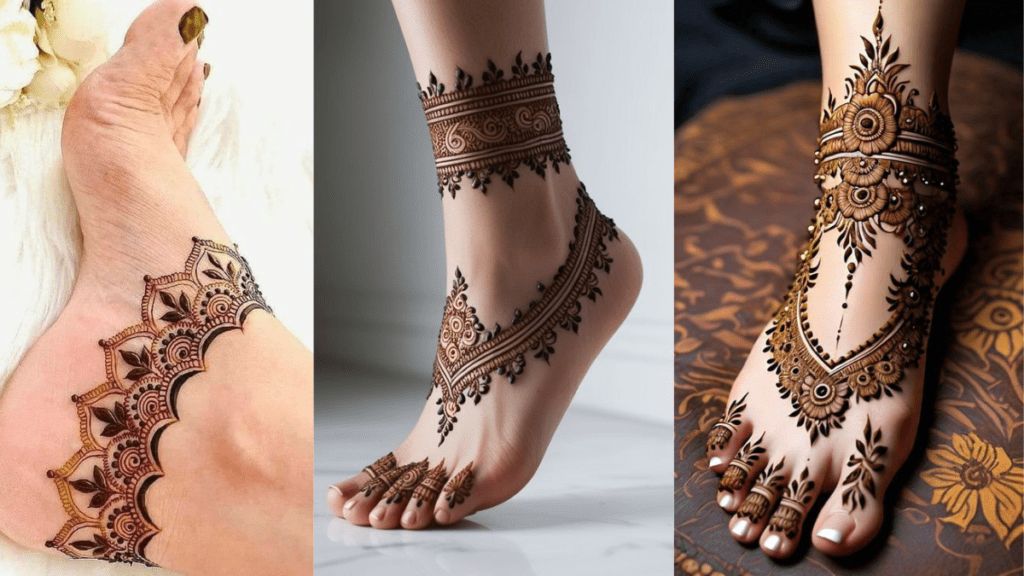 Easy Leg Mehndi Design Image