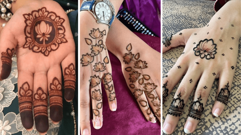 Modern Lotus Mehndi Designs