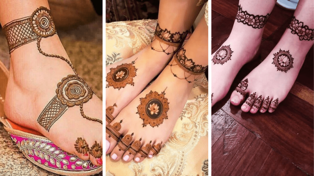 Easy Leg Mehndi Design