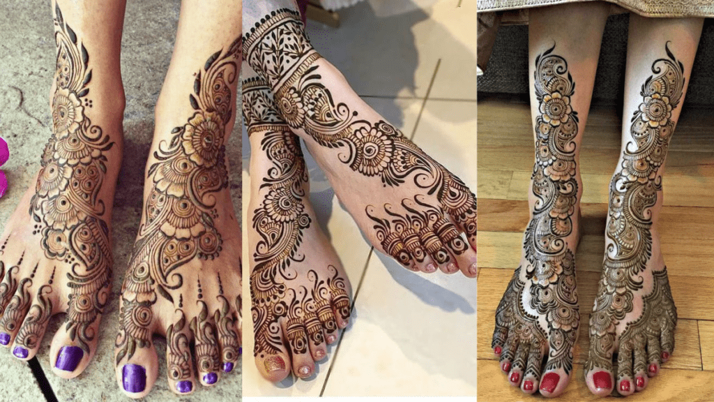 Easy Leg Mehndi Design Image