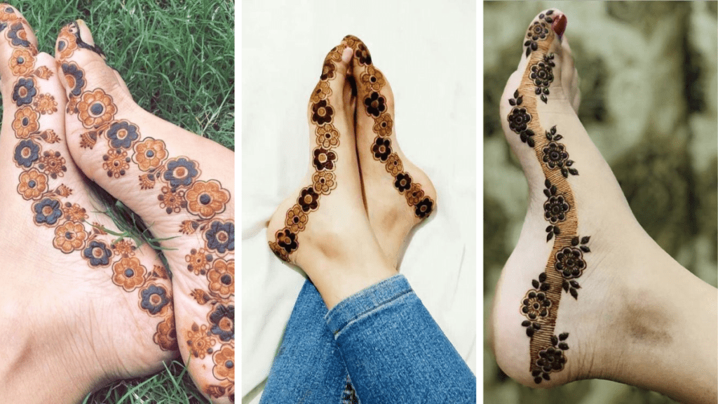 Easy Leg Mehndi Design