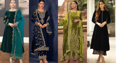 Velvet Suit Design for Girls