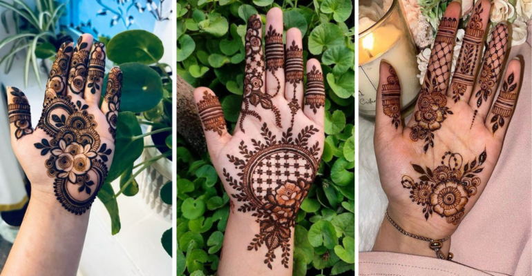Modern Lotus Mehndi Designs