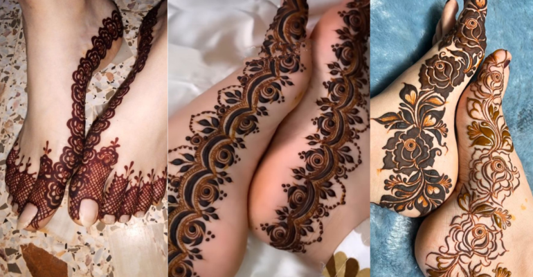 Easy Leg Mehndi Design Image