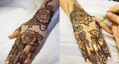 Easy arabic mehndi design back hand