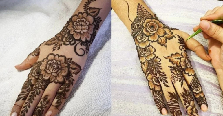 Easy arabic mehndi design back hand
