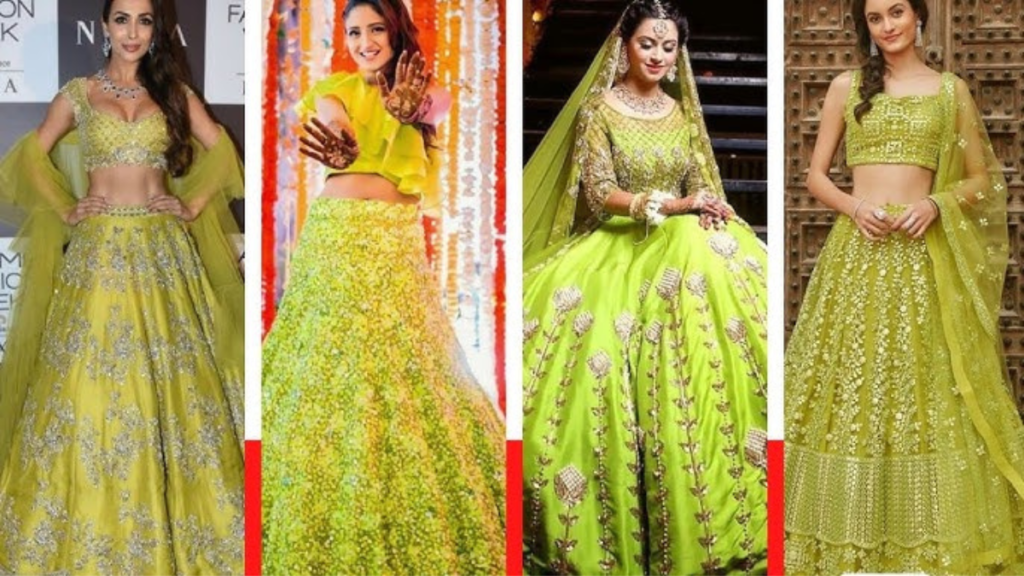 Bridal Mehndi Function Dress : मेहंदी फंक्शन दुल्हन के परिधान पारंपरिक, सजीले और रंगीन आउटफिट्स जो आपके खास दिन पर चमक बिखेरें।