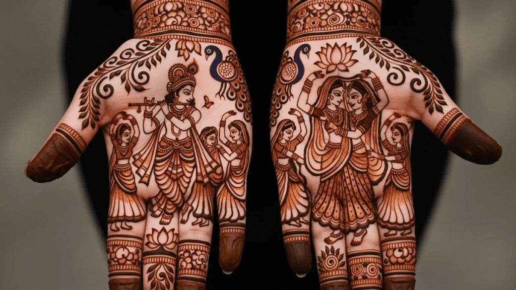 Janmashtami Special Mehndi Design:झूले की डोरी व फूलों के पैटर्न वाली मेहंदी डिजाइन जन्माष्टमी पर लगाएं!