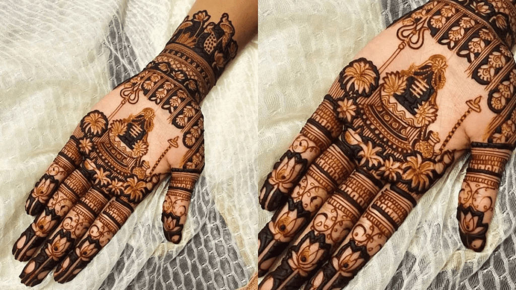 Modern teej special mehndi design