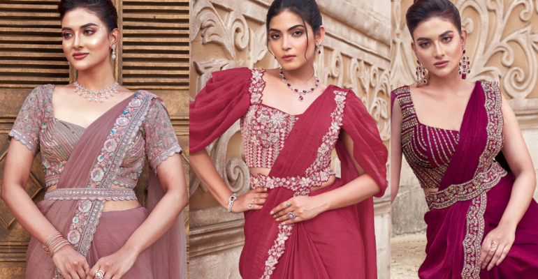 Ready to wear saree आधुनिक महिला की पहली पसंद आरामदायक प्री-स्टिच्ड और बिना झंझट की Ready to Wear साड़ियाँ!