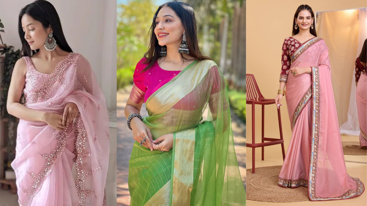 Organza saree हल्की, टिकाऊ और शानदार:Organza Saree कलेक्शन जो हर पार्टी और समारोह में आपको खास बनाए!