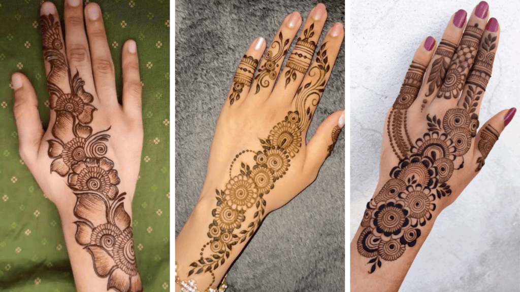 Easy Modern Back Hand Mehndi Design