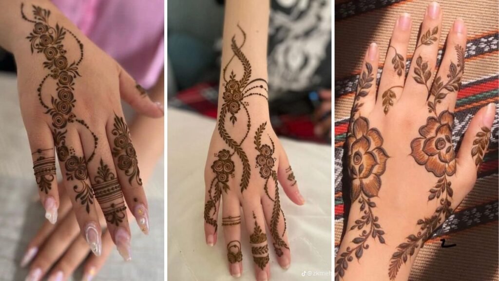 Back Hand Mehndi Design Simple