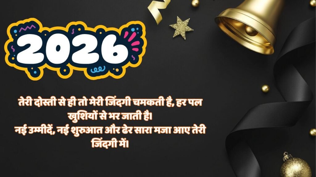 New Year 2026: हैप्पी न्यू ईयर 2026 मेरे यार! तेरी दोस्ती ही मेरी सबसे बड़ी ताकत हैहंसी-मजाक और अनगिनत यादें बनाते रहें!