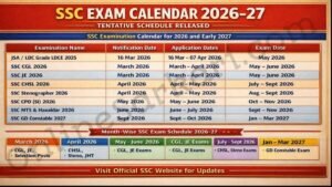 SSC 2026-27 एग्जाम कैलेंडर