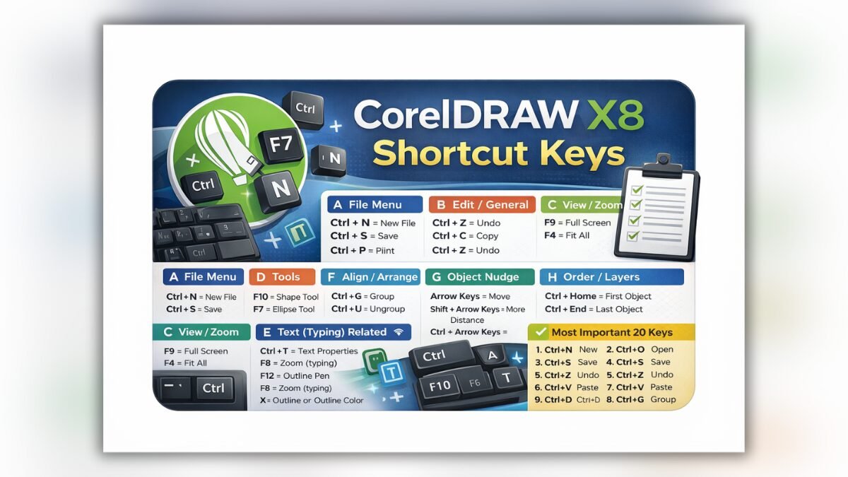 CorelDRAW X8 Shortcut Keys