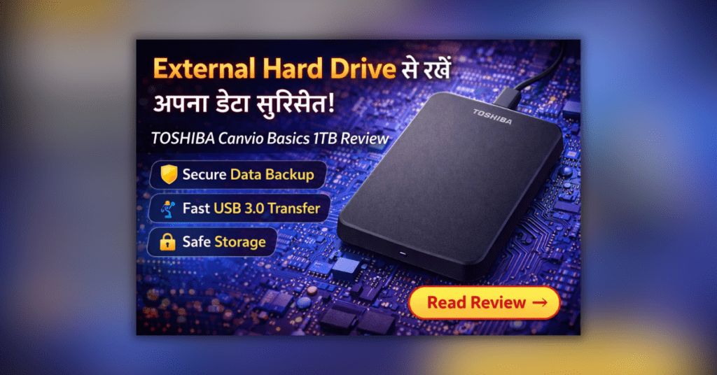 TOSHIBA Canvio Basics 1TB Portable External Hard Drive for secure data backup