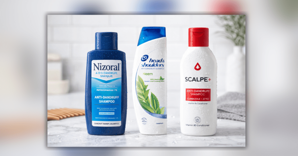 Anti Dandruff Shampoo bottle for dandruff and itchy scalp treatment