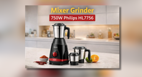 Philips HL7756 Mixer Grinder 750W with 3 jars in kitchen