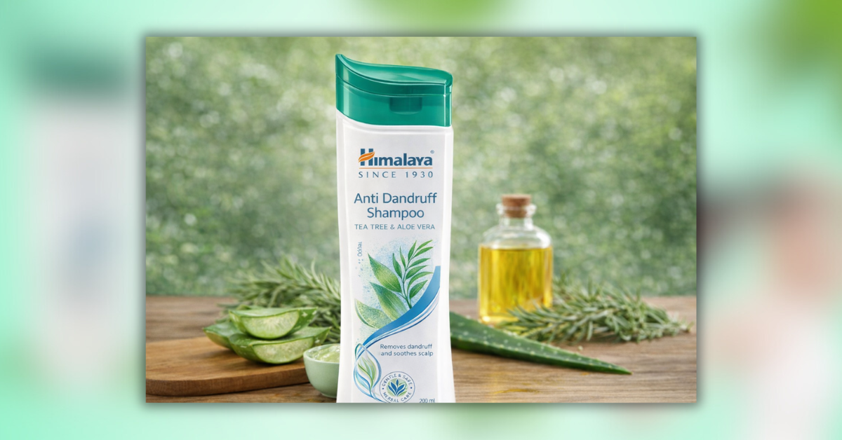 Himalaya Anti Dandruff Shampoo bottle with tea tree and aloe vera for dandruff control
