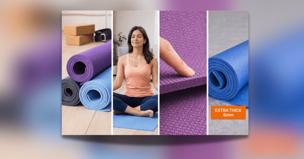 Yoga Mat Non slip Yoga Mat पर ध्यान करती महिला