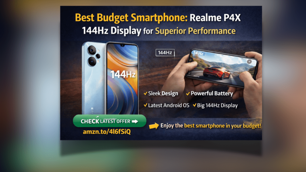 Best Budget Smartphone Realme P4X with 144Hz display for gaming and smooth performance