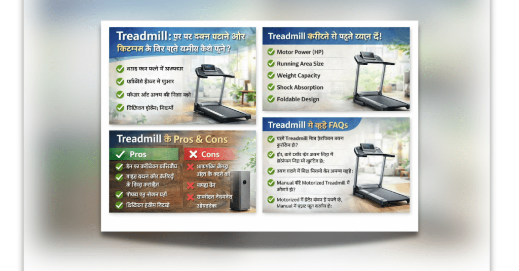 Treadmill machine for home workout with digital display and running belt