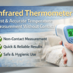 Infrared Thermometer इन्फ्रारेड थर्मामीटर से बिना छुए शरीर का तापमान मापते हुए