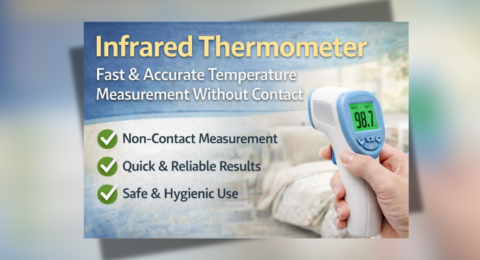 Infrared Thermometer इन्फ्रारेड थर्मामीटर से बिना छुए शरीर का तापमान मापते हुए