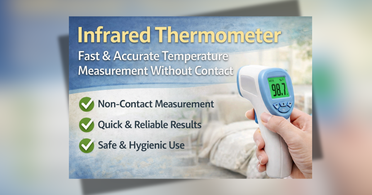 Infrared Thermometer इन्फ्रारेड थर्मामीटर से बिना छुए शरीर का तापमान मापते हुए