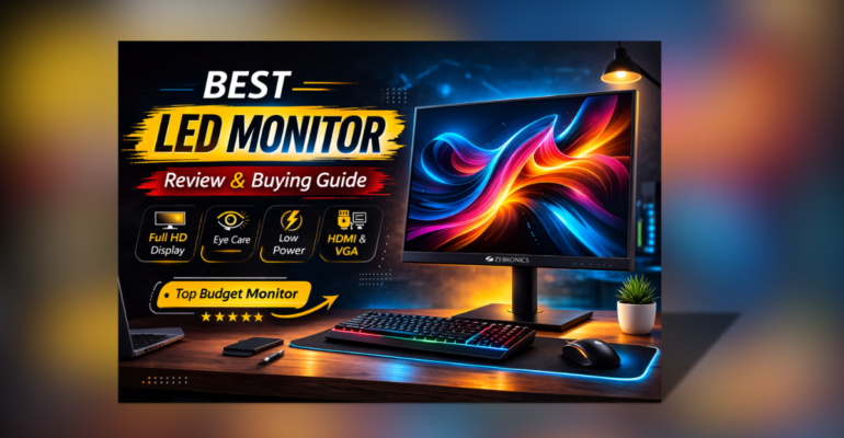 Best Led Monitor ZEBRONICS Zeb-V19Hd 18.5 Inch HD Display with HDMI and VGA