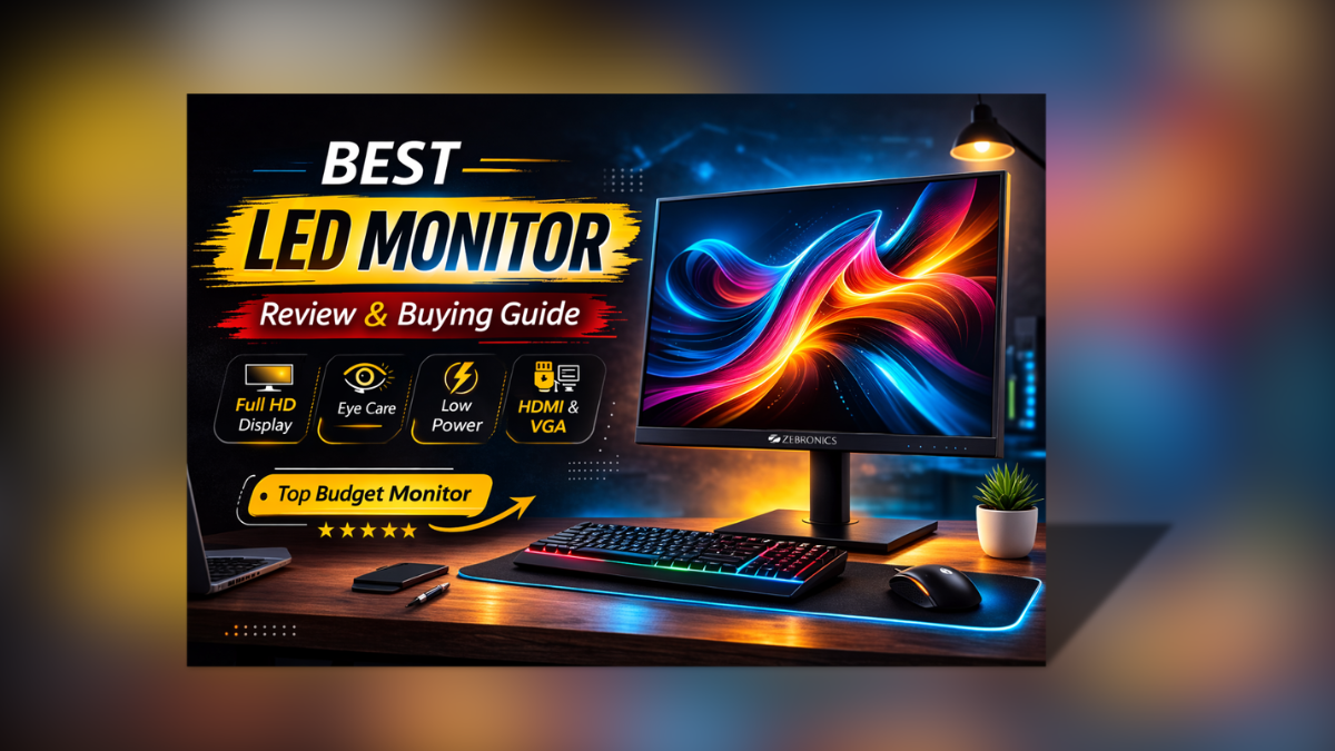 Best Led Monitor ZEBRONICS Zeb-V19Hd 18.5 Inch HD Display with HDMI and VGA